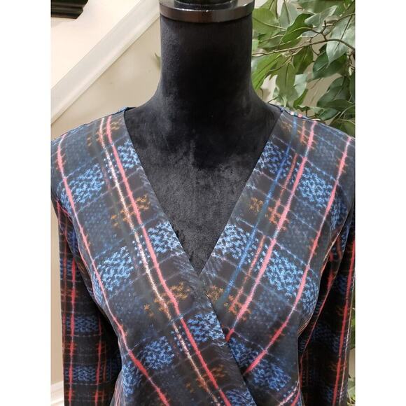 Olian Women's Multicolor 100% Polyester V-Neck Long Sleeve Top Blouse Size XS - Picture 4 of 11